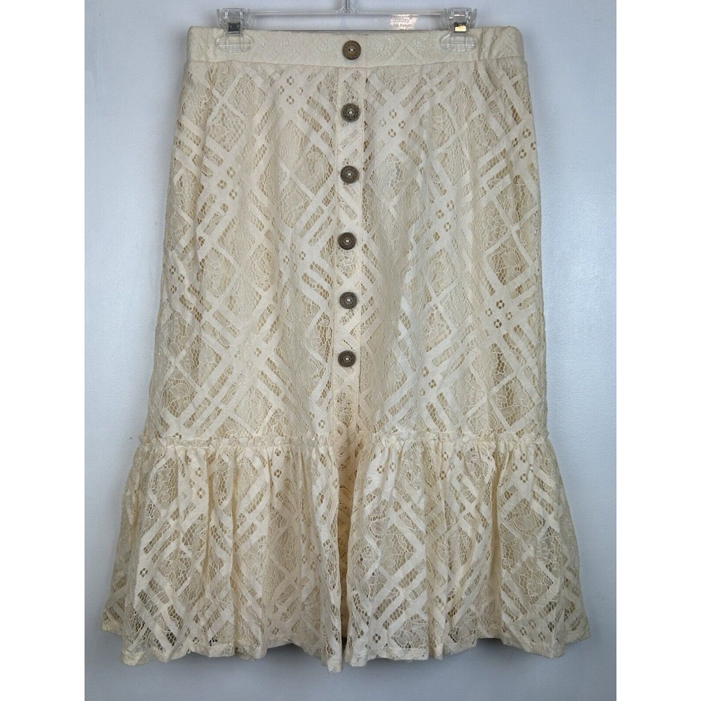 Cottagecore Skirt Womens S Fairy Boho Lace Coquette Midi Romantic Peasant New